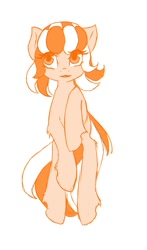 Size: 680x1160 | Tagged: safe, artist:pluto manson, color edit, imported from derpibooru, oc, oc only, oc:orange cream, original species, pony, bipedal, doodle, for sale, solo