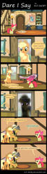 Size: 1450x5338 | Tagged: safe, artist:evil-dec0y, imported from derpibooru, apple bloom, applejack, daring do, earth pony, pegasus, pony, comic, female, filly, kids say the darndest things, mare