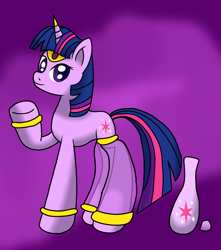 Size: 2212x2500 | Tagged: safe, artist:novaspark, imported from derpibooru, twilight sparkle, genie, unicorn, bottle, female, solo, unicorn twilight