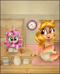 Size: 3588x4472 | Tagged: safe, artist:pridark, imported from derpibooru, oc, oc only, oc:precious metal, cooking, duo