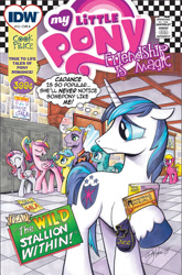 Size: 726x1101 | Tagged: safe, artist:andypriceart, idw, imported from derpibooru, buck withers, cherry berry, diamond rose, lemony gem, princess cadance, shining armor, spring melody, sprinkle medley, andy you magnificent bastard, comic cover, cover, dice bag, dungeons and dragons, school