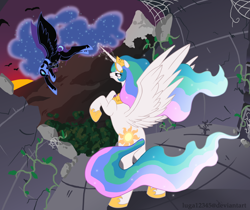 Size: 1280x1077 | Tagged: safe, artist:luga12345, imported from derpibooru, nightmare moon, princess celestia