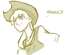 Size: 699x542 | Tagged: safe, artist:astalakio, imported from derpibooru, applejack, human, female, humanized, lineart, monochrome, solo