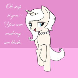 Size: 2800x2800 | Tagged: safe, artist:ivorylace, artist:katiespalace, imported from derpibooru, oc, oc only, oc:ivory lace, pony, unicorn, ask ivory lace, ask, blushing, freckles, solo, tumblr