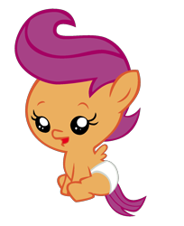 Size: 1229x1507 | Tagged: safe, artist:bronyboy, imported from derpibooru, scootaloo, pony, baby, baby pony, baby scootaloo, diaper, female, foal, simple background, solo, transparent background, vector