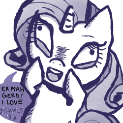 Size: 1000x1000 | Tagged: safe, artist:lucidlarceny, imported from derpibooru, rarity, pony, unicorn, derp, ermahgerd, faic, female, solo, stylistic suck