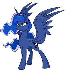 Size: 639x706 | Tagged: safe, artist:pegasasusora, imported from derpibooru, princess luna, female, simple background, solo