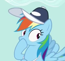 Size: 387x364 | Tagged: safe, imported from derpibooru, screencap, rainbow dash, pony, flight to the finish, coach rainbow dash, female, solo