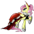 Size: 800x800 | Tagged: safe, artist:evehly, imported from derpibooru, fluttershy, pegasus, pony, clothes, colored horn, curved horn, disembodied horn, dress, female, horn, mare, queen fluttershy, severed horn, solo, sombra's horn