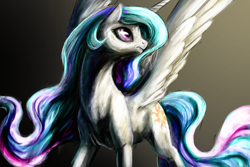 Size: 3000x2000 | Tagged: safe, artist:silfoe, imported from derpibooru, princess celestia, alicorn, pony, female, solo, spread wings