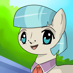 Size: 750x750 | Tagged: artist needed, source needed, safe, imported from derpibooru, coco pommel, anime, female, nightmare fuel, open mouth, parody, quality, smiling, solo, uguu