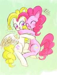 Size: 720x936 | Tagged: safe, artist:gebomamire, imported from derpibooru, pinkie pie, surprise, g1, hug, pixiv