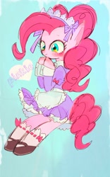 Size: 720x1151 | Tagged: safe, artist:gebomamire, imported from derpibooru, pinkie pie, clothes, female, maid, pixiv, solo