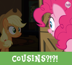 Size: 599x538 | Tagged: safe, imported from derpibooru, applejack, pinkie pie, pinkie apple pie, meme, the hub