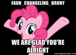 Size: 500x366 | Tagged: safe, artist:pikn2, imported from derpibooru, pinkie pie, female, image macro, solo