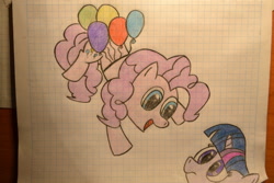 Size: 1024x683 | Tagged: safe, artist:ghostofwar909, imported from derpibooru, pinkie pie, twilight sparkle, traditional art