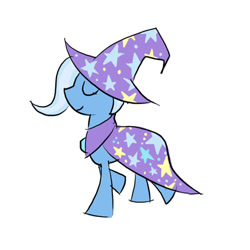 Size: 500x500 | Tagged: safe, artist:rvceric, imported from derpibooru, trixie, pony, unicorn, female, mare, simple background, smiling, solo, trotting, white background