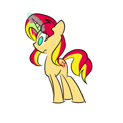 Size: 500x500 | Tagged: safe, artist:rvceric, imported from derpibooru, sunset shimmer, pony, unicorn, female, magic, simple background, solo, white background