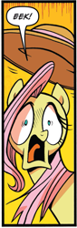 Size: 329x963 | Tagged: safe, idw, imported from derpibooru, fluttershy, spoiler:comic, spoiler:comic24, cropped, idw advertisement, panel, panic, reaction image