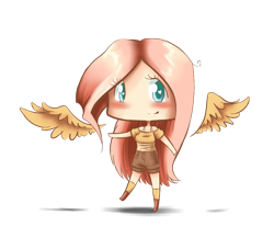 Size: 1100x1000 | Tagged: safe, artist:lantaniel, imported from derpibooru, fluttershy, human, chibi, female, humanized, solo, winged humanization