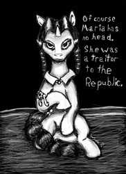 Size: 931x1280 | Tagged: safe, artist:wynnefox, imported from derpibooru, ponified, the addams family, wednesday addams