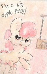 Size: 684x1066 | Tagged: safe, artist:slightlyshade, imported from derpibooru, apple bloom, female, open mouth, solo, traditional art