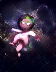 Size: 1280x1636 | Tagged: safe, artist:imsokyo, imported from derpibooru, spike, daily life of spike, astronaut, helmet, male, open mouth, solo, space, spacesuit