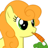 Size: 160x160 | Tagged: safe, imported from derpibooru, carrot top, golden harvest, pony, animated, carrot, chewing, chewing ponies, cute, cutie top, female, herbivore, horses doing horse things, nom, pink fluffy unicorns dancing on rainbows, simple background, solo, transparent background