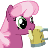 Size: 160x160 | Tagged: safe, imported from derpibooru, cheerilee, animated, cheeribetes, chewing, chewing ponies, cider, cute, female, glass, nom, pink fluffy unicorns dancing on rainbows, simple background, solo, transparent background