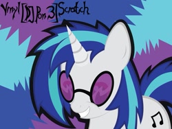 Size: 1031x775 | Tagged: safe, artist:wreky, imported from derpibooru, dj pon-3, vinyl scratch, female, grin, solo