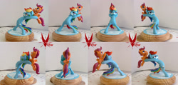 Size: 3219x1527 | Tagged: safe, artist:viistar, imported from derpibooru, rainbow dash, scootaloo, figurine, sculpture