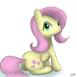 Size: 1000x1000 | Tagged: safe, artist:jicho, imported from derpibooru, fluttershy, :3, dock, female, pixiv, solo