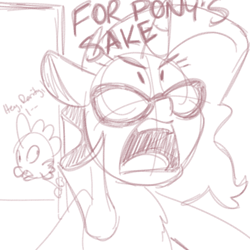 Size: 700x700 | Tagged: safe, artist:goat train, imported from derpibooru, rarity, spike, angry, frustrated, glasses, monochrome, open mouth, sketch, spike drama, yelling