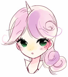 Size: 488x553 | Tagged: safe, artist:pasikon, imported from derpibooru, sweetie belle, human, female, horned humanization, humanized, pixiv, solo