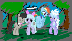 Size: 2146x1215 | Tagged: safe, artist:herostrain, imported from derpibooru, cloudchaser, flitter, octavia melody, rainbow dash, pony