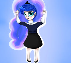 Size: 900x800 | Tagged: safe, artist:bambinen, imported from derpibooru, princess luna, human, female, humanized, solo