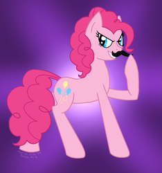 Size: 1013x1084 | Tagged: safe, artist:vampiresuper-sayajin, imported from derpibooru, pinkie pie, pony, female, moustache, solo