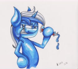 Size: 2328x2064 | Tagged: safe, artist:neoncel, imported from derpibooru, minuette, pony, solo, toothpaste