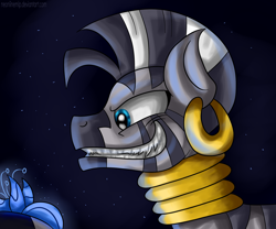 Size: 1200x1000 | Tagged: safe, artist:neoncel, imported from derpibooru, zecora, zebra, evil, evil grin, female, poison joke, solo