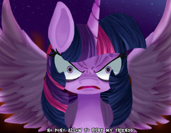 Size: 1063x827 | Tagged: dead source, safe, artist:lunaritass, imported from derpibooru, twilight sparkle, alicorn, pony, angry, engrish, female, grammar error, hate, mare, solo, twilight sparkle (alicorn)
