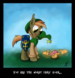 Size: 1050x1083 | Tagged: safe, artist:jorobro, imported from derpibooru, button mash, scootaloo, fairy, pony, link, navi, nintendo, scootaloo can't fly, the legend of zelda