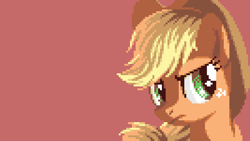 Size: 2048x1152 | Tagged: safe, artist:pix3m, imported from derpibooru, part of a set, applejack, female, pixel art, solo, wallpaper