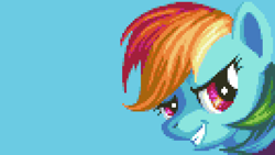 Size: 3556x2000 | Tagged: safe, artist:pix3m, imported from derpibooru, part of a set, rainbow dash, female, pixel art, solo, wallpaper