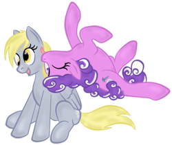 Size: 950x800 | Tagged: safe, artist:virenth, imported from derpibooru, derpy hooves, screwball, earth pony, pegasus, pony, derpball, female, lesbian, mare, shipping, simple background, transparent background