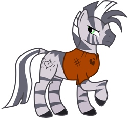 Size: 3242x3000 | Tagged: safe, artist:brisineo, imported from derpibooru, oc, oc only, oc:xenith, zebra, fallout equestria, clothes, fanfic, fanfic art, female, mare, simple background, solo, transparent background, vector, zebra oc