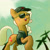 Size: 2000x2000 | Tagged: safe, artist:impcjcaesar, imported from derpibooru, applejack, alternate hairstyle, clothes, crossover, dictator, female, palm tree, raised hoof, solo, sun, sunglasses, tree, tropico, tropico 3, uniform