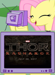 Size: 563x771 | Tagged: safe, imported from derpibooru, fluttershy, exploitable meme, marvel, meme, obligatory pony, thor, thor: ragnarok, tv meme