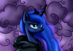 Size: 1000x700 | Tagged: safe, artist:novaspark, imported from derpibooru, princess luna, luna eclipsed, female, scene interpretation, solo