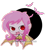 Size: 450x500 | Tagged: safe, artist:yokokinawa, imported from derpibooru, fluttershy, human, chibi, female, flutterbat, humanized, simple background, solo, transparent background, winged humanization