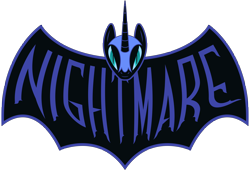 Size: 12000x8165 | Tagged: safe, artist:sirhcx, imported from derpibooru, nightmare moon, 60s, absurd resolution, batman, crossover, design, logo, parody, simple background, transparent background, vector